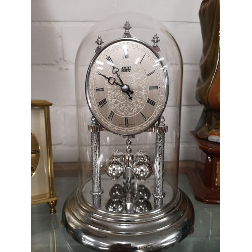 254 - Anstey wilson england brass clock together with dome clock .