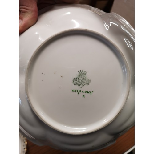 9 - Danish porcelain nymolle signed plate together with two others .