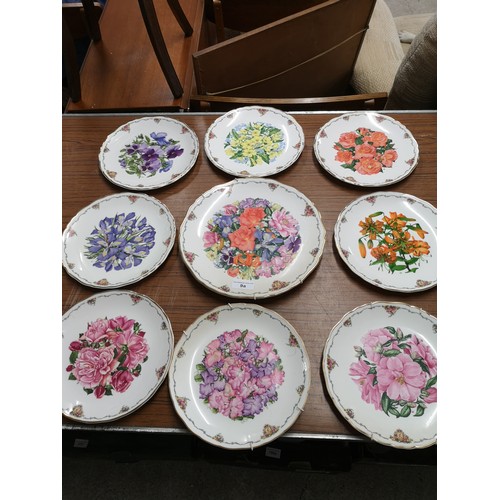 9a - Set of royal albert flower collector plates .