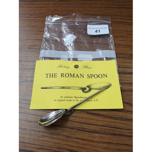 41 - Sterling silver the roman spoon .