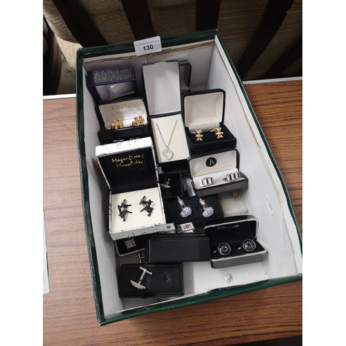 130 - Large lot of cufflinks etc .