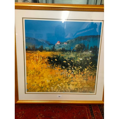 288 - Large countryside scene print in fitted frame signed John Parsenell. In fitted quality framing .