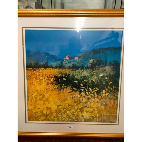 288 - Large countryside scene print in fitted frame signed John Parsenell. In fitted quality framing .