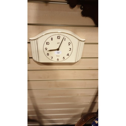 122 - Early 1970s retro Schatz wall clock original battery operated .