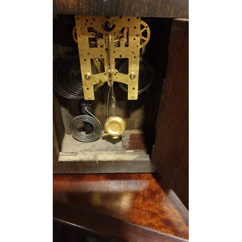 111c - Large Victorian  mantel clock with pendulum.