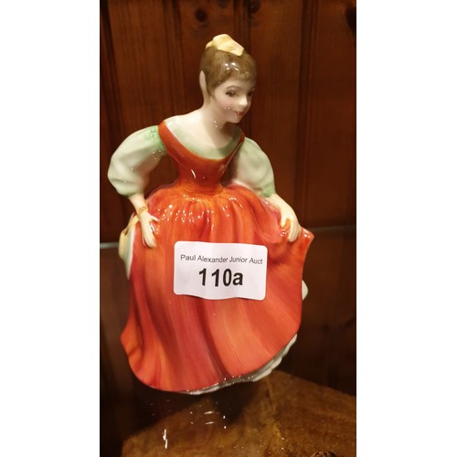 110a - Royal doulton figure fair maiden in crushed pink colouration.