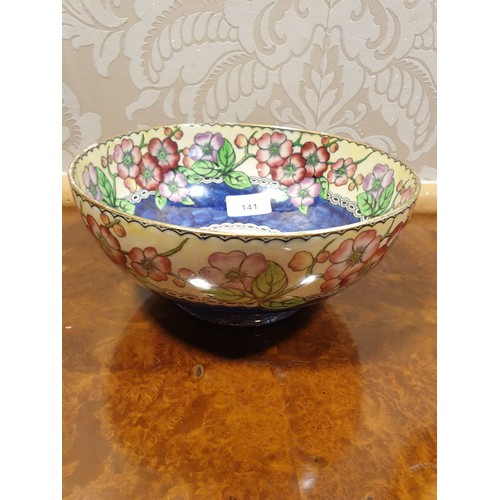 141 - Maling blue thumb print bowl.