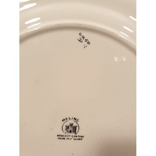 147 - Maling green thumb print large plate with flowers design.