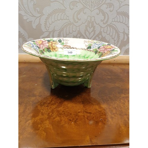 149 - Maling art Deco style green thumb print bowl.