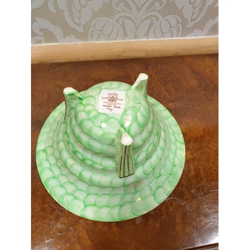 149 - Maling art Deco style green thumb print bowl.