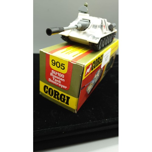 127 - Corgi 905 Suitable 100 russian tank destroyer boxed .