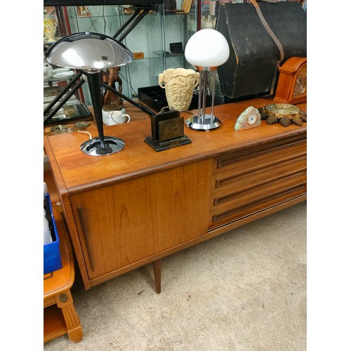 331 - Danish teak sideboard with four central drawers and two sliding doors made by Clausen and Son in lat... 