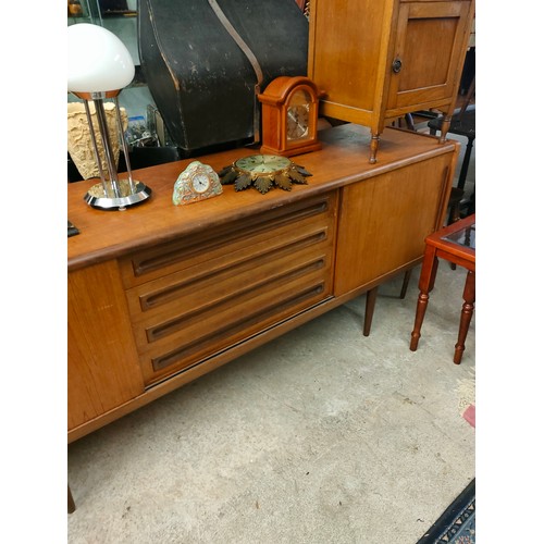 331 - Danish teak sideboard with four central drawers and two sliding doors made by Clausen and Son in lat... 