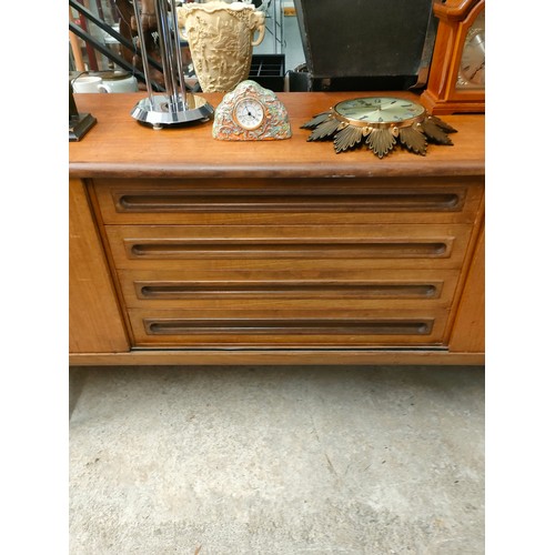 331 - Danish teak sideboard with four central drawers and two sliding doors made by Clausen and Son in lat... 