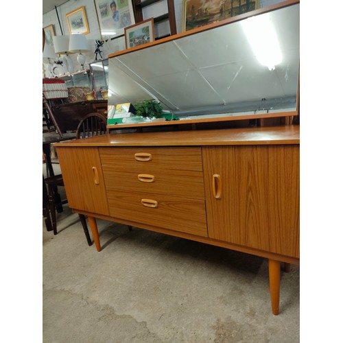 361 - Teak Schreiber long dressing table with mirror .