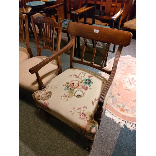 357 - 19th century arm chair .