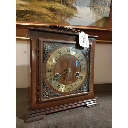 220a - Smiths Empire mantel clock with pendulum.