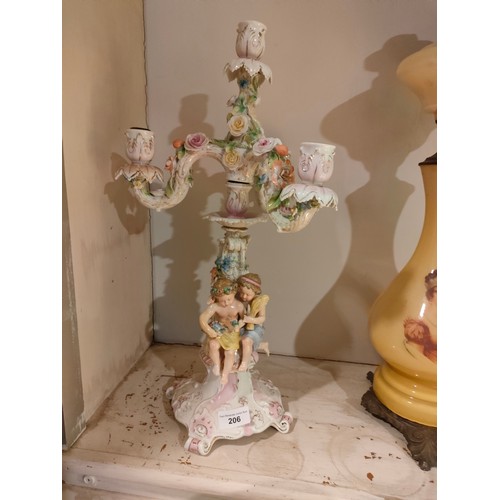 206 - Large Victorian Cherub 4 Branch Candle stick possible by Von Schierholz.