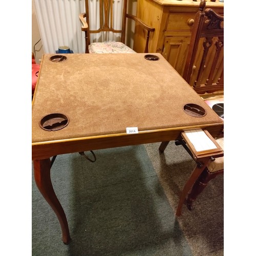 201A - A Quality early gaming table with pull out score cards etc .