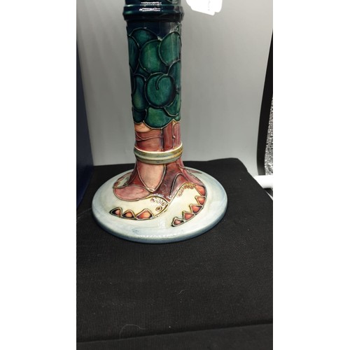 167 - Large Moorcroft  Candlestick Wild berries pattern Stands 21cms Tall .