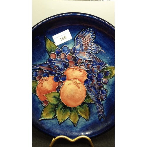 166 - Absolutely Beautiful Early Moorcroft  wall Charger With Bullfinch and Berries Pattern 26cms Diameter... 