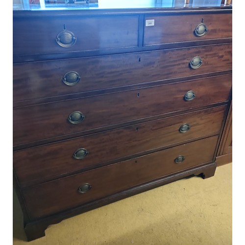 245 - Large Victorian 2 over 4 chest of drawers .