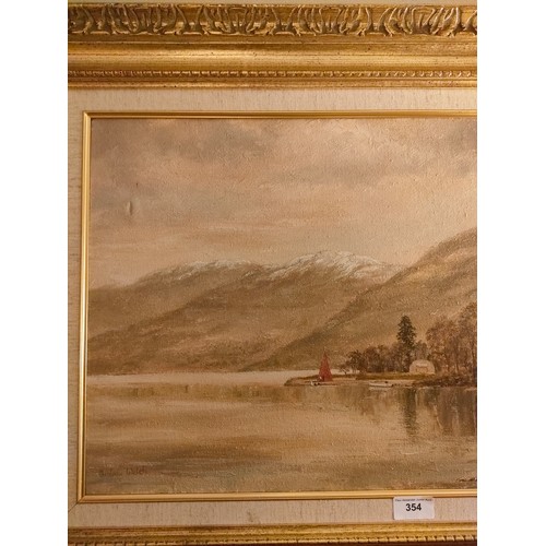 354 - Large Scottish oil painting depicting fornighty Nairn highland scene signed Andrew Welch