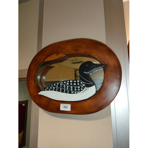 353 - ARTS N CRAFTS DUCK MIRROR .