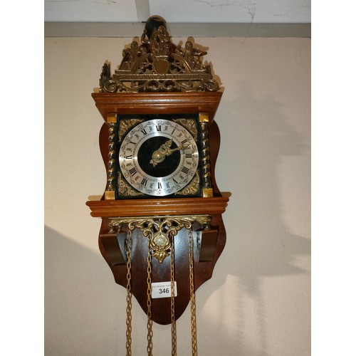 346 - Antique Dutch wall clock .