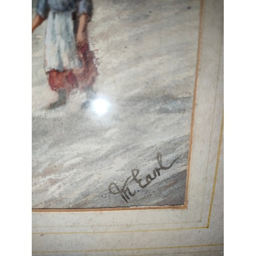 345 - Edwardian Scene picture in gilt framing signed K Earl .