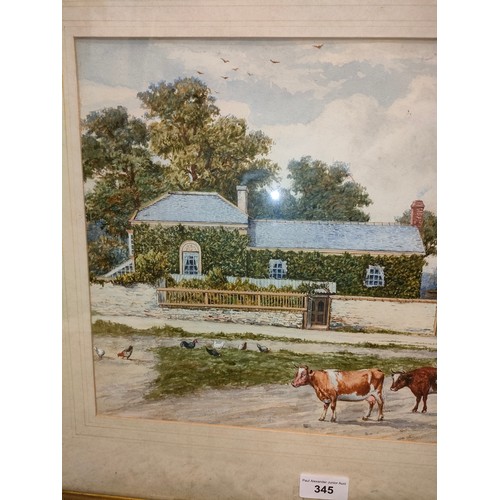 345 - Edwardian Scene picture in gilt framing signed K Earl .