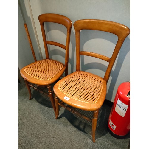 344 - Pair of antique Bentwood style chair with rattan seating .