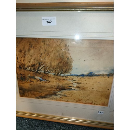 342 - Water colour depicting Countryside scene signed and dated 1902 .