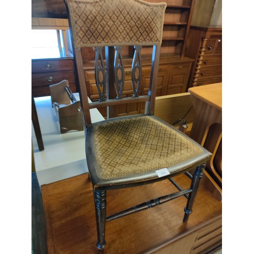 330 - Edwardian inlaid back chair .