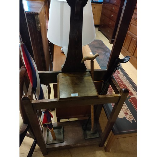 249 - Antique hall coat stand .