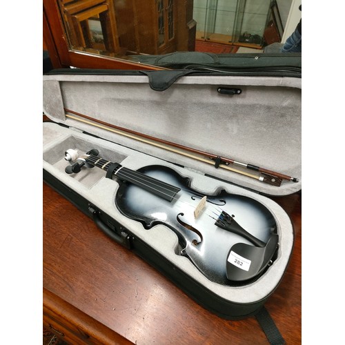 282 - Violin with bow in fitted case .