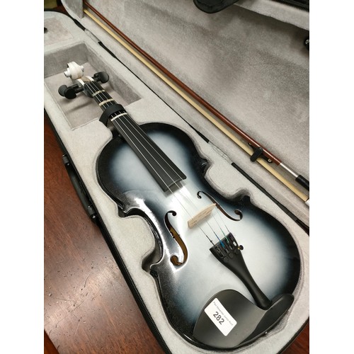 282 - Violin with bow in fitted case .