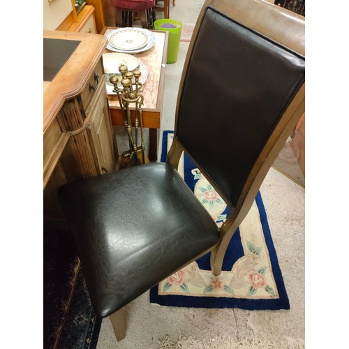 271 - Large antique style leather Partners pedestal Desk with chair.