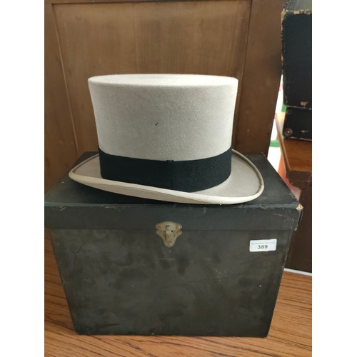 389 - Antique top hat size 7.5 with original box .