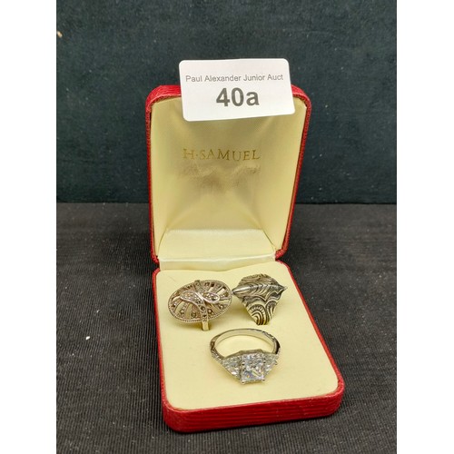 40a - 3 ornate dress rings .