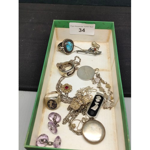 34 - Lot of quality silver jewellery .