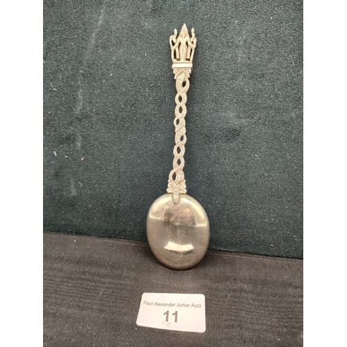 11 - Large indian silver ornate spoon 59 grams .