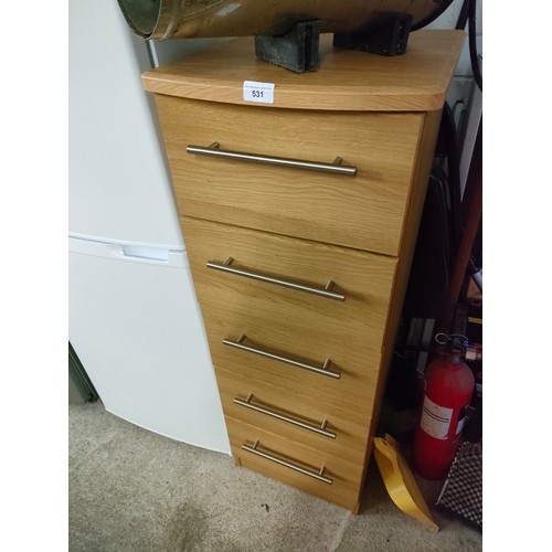 531 - 5 drawer slim line chest .