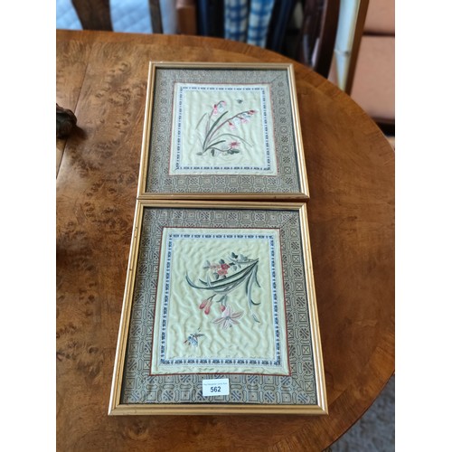 562 - Pair of Oriental Silks framed .