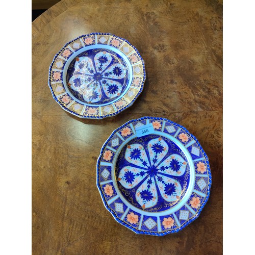 556 - Pair of Royal crown derby cabinet plates . af.