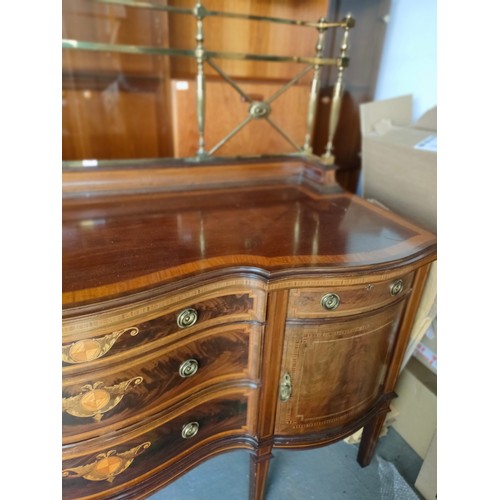 224a - Large Impressive Georgian large buffet cabinet with brass fixing to back fitted with a cooler compar... 