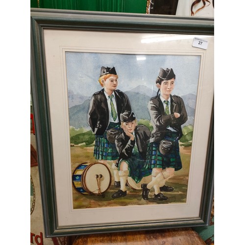 27 - Water colour of the 3 princes signed J hill.