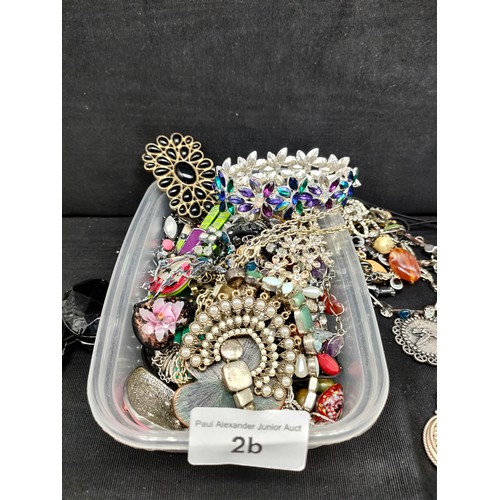 2b - Box of costume jewellery.