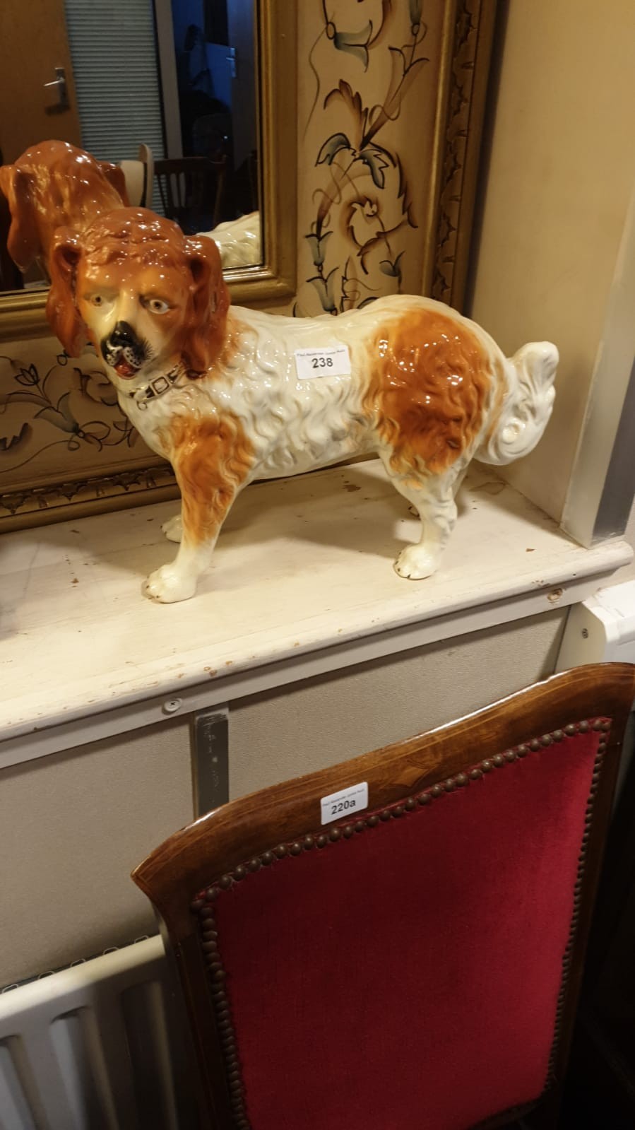 Large Rare Standing Bo'ness pottery Wally Dug measures 27cms by 37