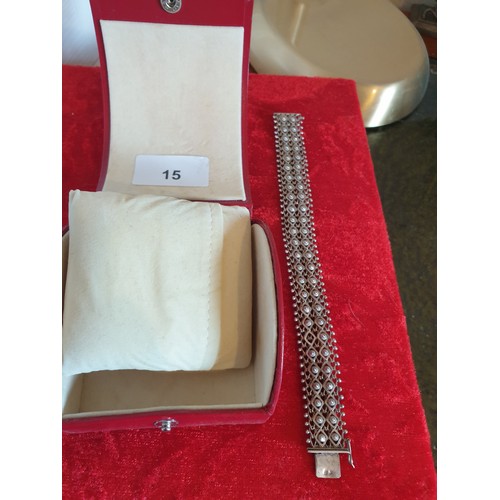 15 - Stunning Silver Hand Crafted Ladies Bracelet Beautiful Workmanship